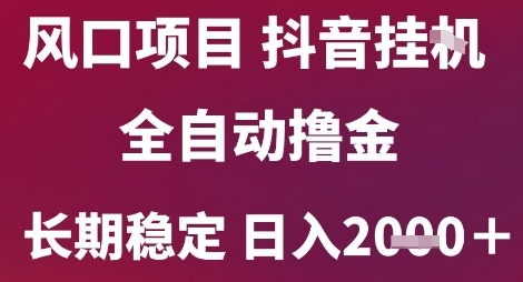 风口项目，六月最新玩法抖音无人挂G，全自动撸金，长期稳定 日入2k+【揭秘】-贝贝云网创