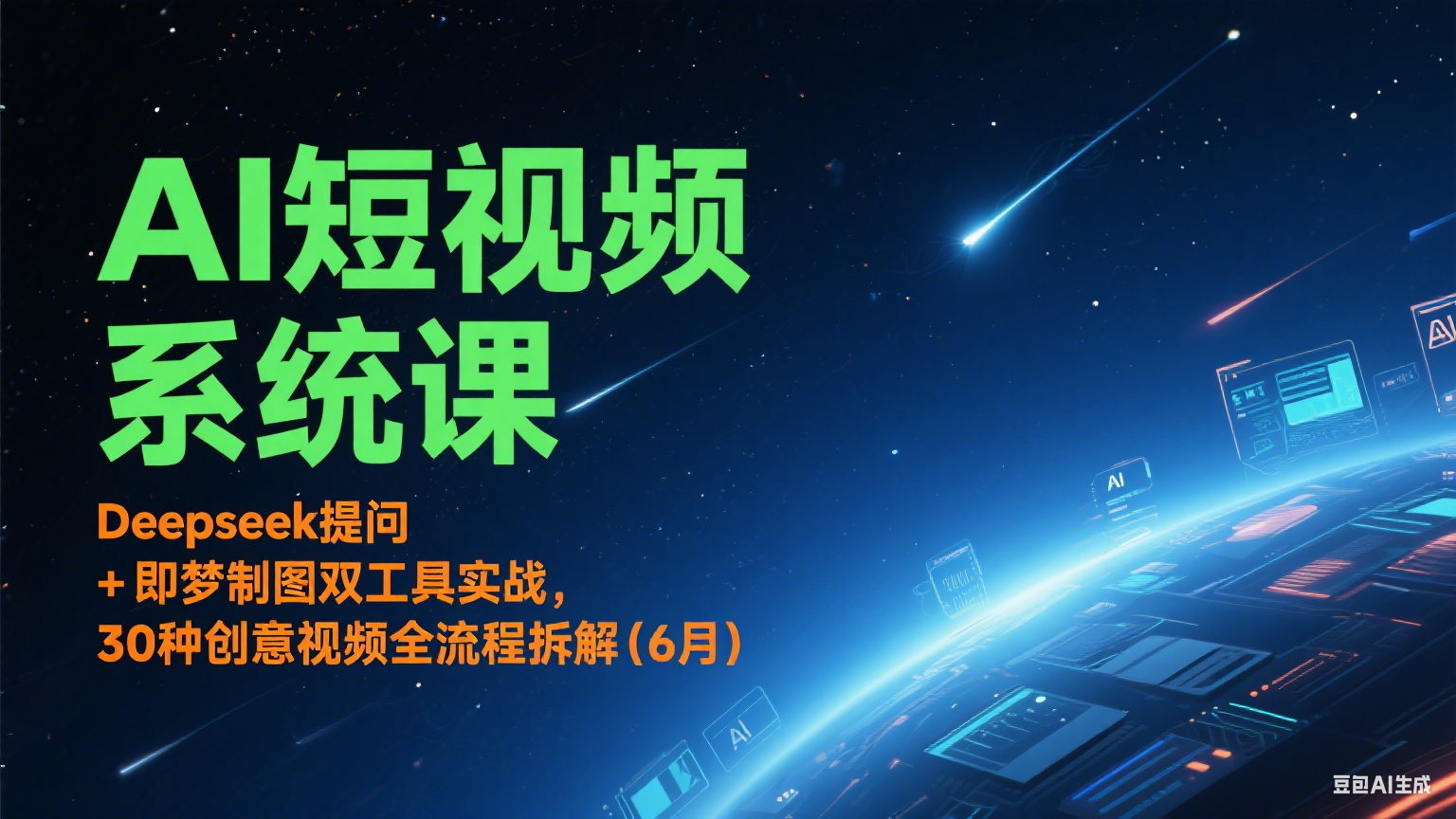 AI短视频系统课：Deepseek提问 + 即梦制图双工具实战，30种创意视频全流程拆解(6月)-贝贝云网创