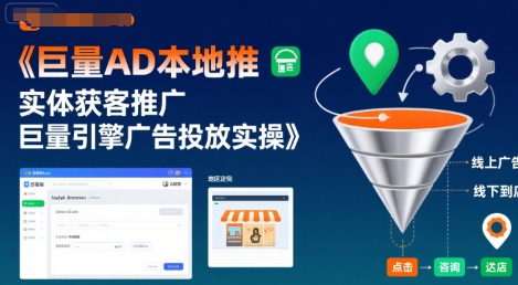 巨量AD本地推实体获客推广，巨量引擎广告投放实操-贝贝云网创