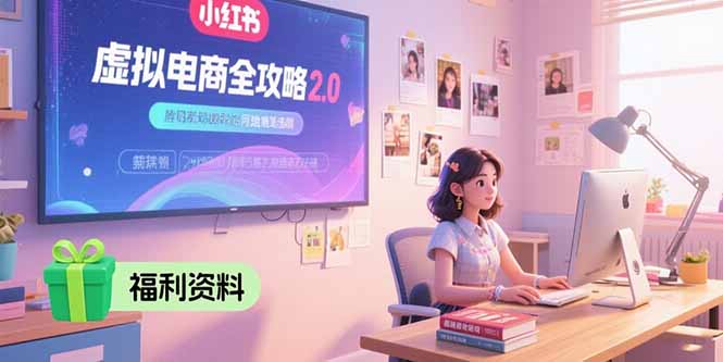虚拟电商全攻略2.0，开店选品实操流程，账号定位、货源发布、笔记发布技巧-贝贝云网创