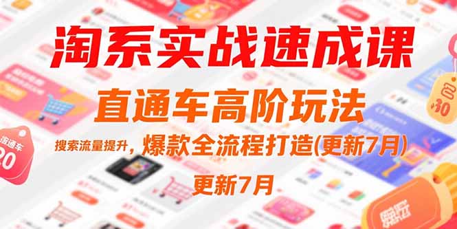 淘系实战速成课，直通车高阶玩法，搜索流量提升，爆款全流程打造(更新7月-贝贝云网创