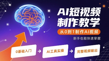 AI短视频制作教学，从0到1制作AI视频-贝贝云网创