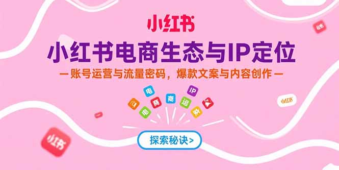 小红书电商生态与IP定位，账号运营与流量密码，爆款文案与内容创作-贝贝云网创
