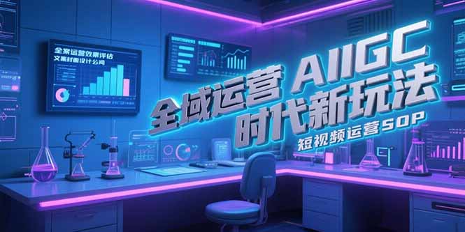全域运营AIGC时代新玩法，文案封面设计公式，短视频运营SOP-贝贝云网创