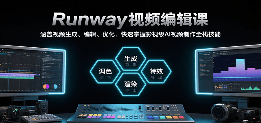 Runway视频编辑课，涵盖视频生成、编辑、优化，快速掌握影视级AI视频制作全栈技能-贝贝云网创