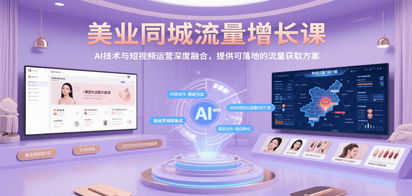 美业同城流量增长课，AI技术与短视频运营深度融合，提供可落地的流量获取方案-贝贝云网创