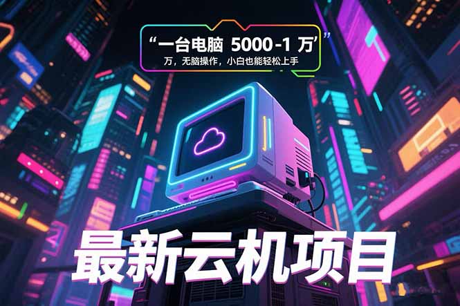 最新云机项目 一台电脑5000到10000 无脑操作小白也能轻松上手-贝贝云网创