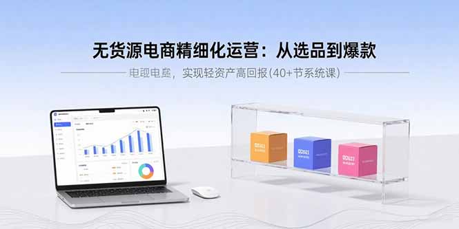 无货源电商精细化运营：从选品到爆款，实现轻资产高回报(40+节系统课-贝贝云网创