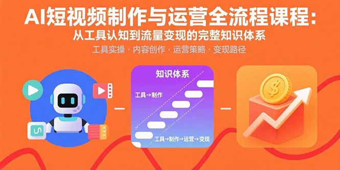 AI短视频制作与运营全流程课程：从工具认知到流量变现的完整知识体系-贝贝云网创