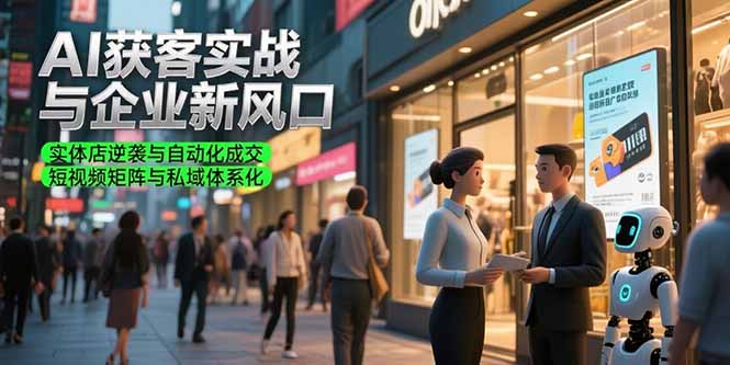 AI获客实战与企业新风口，实体店逆袭与自动化成交 短视频矩阵与私域体系化-贝贝云网创