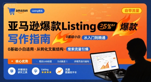 亚马逊爆款Listing写作方法，亚马逊0基础小白也能写爆款自带流量的Listing-贝贝云网创