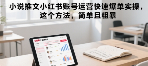 小说推文小红书账号运营快速爆单实操，这个方法，简单且粗暴-贝贝云网创