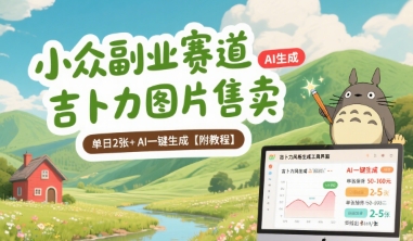 小众副业赛道 吉卜力图片售卖 单日2张+ AI一键生成【附教程】-贝贝云网创