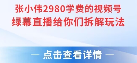 张小伟2980付费额视频号绿幕直播给你们拆解玩法-贝贝云网创