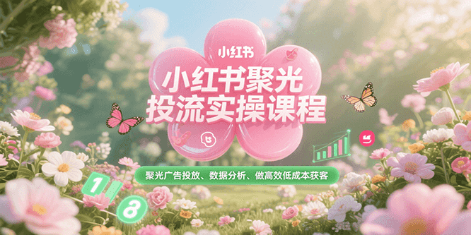 小红书聚光投流实操课程，聚光广告投放、数据分析、做高效低成本获客-贝贝云网创