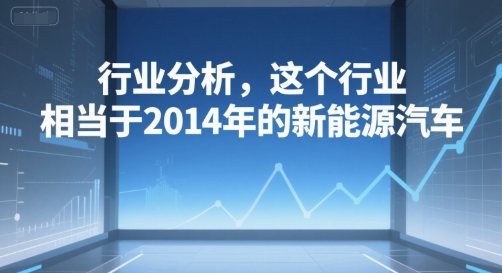 付费文章：行业分析，这个行业，相当于2014年的新能源汽车-贝贝云网创