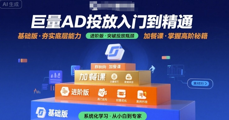 巨量AD投放入门到精通，基础版+进阶版+加餐课-贝贝云网创