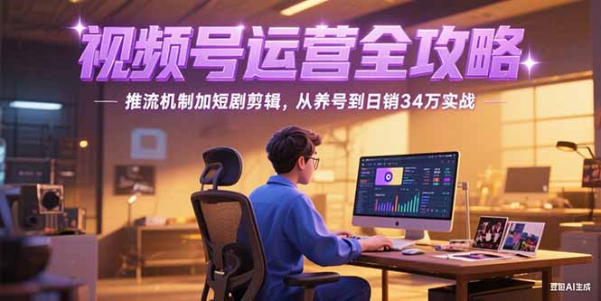 2025视频号运营全攻略，推流机制加短剧剪辑，从养号到日销34万实战-贝贝云网创