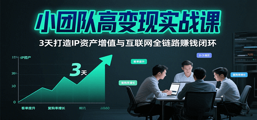 小团队高变现实战课，3天打造IP资产增值与互联网全链路赚钱闭环(第二期)-贝贝云网创