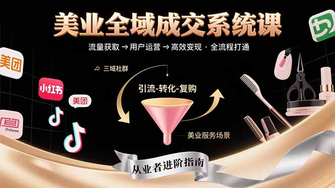 美业全域成交系统课程：帮助美业从业者打通从流量获取到高效变现全流程-贝贝云网创
