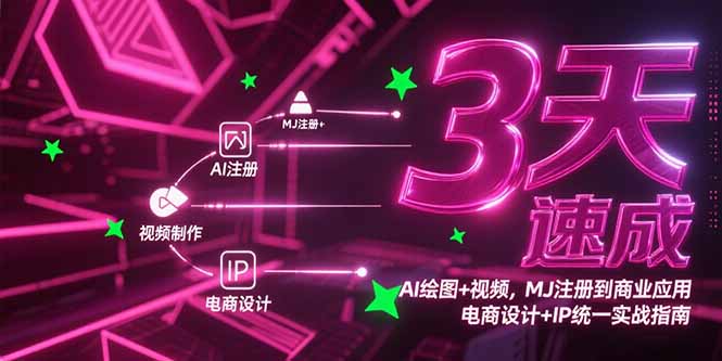 3天速成AI绘图+视频，MJ注册到商业应用，电商设计+IP统一实战指南-贝贝云网创
