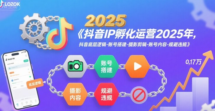 抖音IP孵化运营2025年，抖音底层逻辑-账号搭建-摄影剪辑-账号内容-规避违规-贝贝云网创