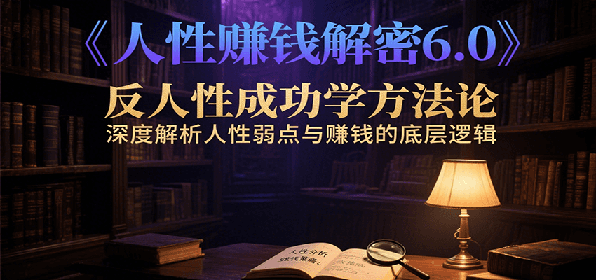 人性赚钱解密6.0，反人性成功学方法论，深度解析人性弱点与赚钱的底层逻辑-贝贝云网创