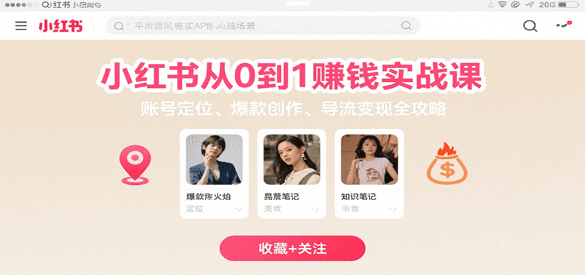 小红书从0到1赚钱实战课：账号定位、 爆款创作 、导流变现全攻略-贝贝云网创