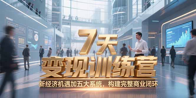 7天咨询师变现训练营，新经济机遇加五大系统，构建完整商业闭环-贝贝云网创