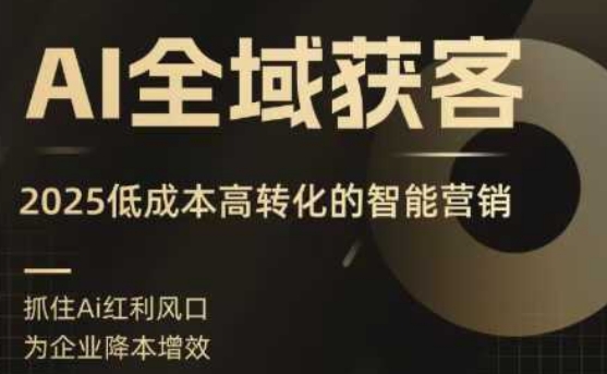 AI全域获客实训营，2025低成本高转化的智能营销，精准找客，高效营销-贝贝云网创