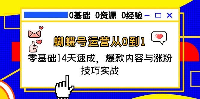 蝴蝶号运营从0到1，零基础14天速成，爆款内容与涨粉技巧实战-贝贝云网创