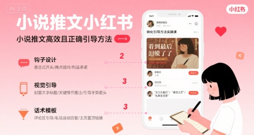 小说推文小红书高转化引导方法实操课，小说推文高效且正确引导方法-贝贝云网创