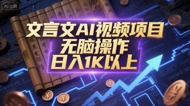 文言文AI视频项目，无脑操作，日入1K以上-贝贝云网创