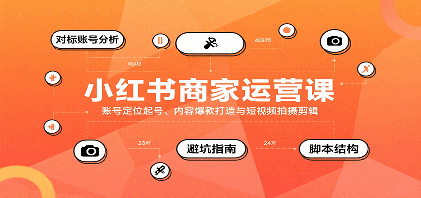 小红书商家运营课，账号定位起号、内容爆款打造与短视频拍摄剪辑-贝贝云网创