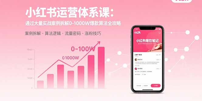 小红书运营体系课：通过大量实战案例拆解0-1000W爆款算法全攻略-贝贝云网创