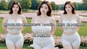 微胖女孩舞蹈AI视频制作提示词(含绘图词、视频词) 跳舞+视频教程-贝贝云网创