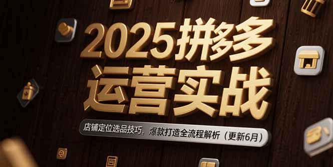 2025拼多多运营实战：店铺定位选品技巧，爆款打造全流程解析(更新6月-贝贝云网创