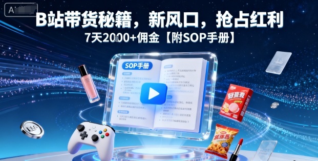 B站带货秘籍，新风口，抢占红利，7天2k+佣金【附SOP手册】-贝贝云网创
