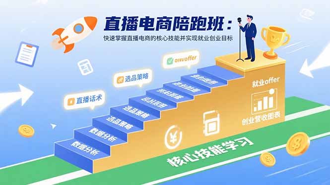 直播电商陪跑班：快速掌握直播电商的核心技能并实现就业/创业目标-贝贝云网创