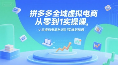 拼多多全域虚拟电商从零到1实操课，小白虚拟电商从0到1实操到精通-贝贝云网创