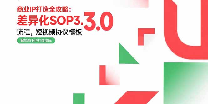 商业IP打造全攻略：差异化SOP3.0流程，短视频协议模板，婚恋项目实战案例-贝贝云网创