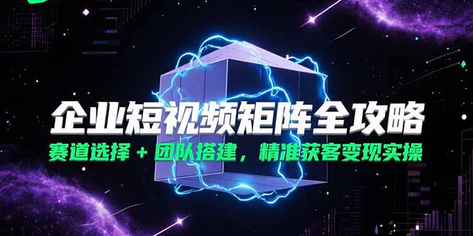 企业短视频矩阵全攻略，赛道选择+团队搭建，精准获客变现实操-贝贝云网创