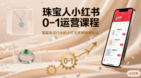 珠宝人小红书0-1运营课程，掌握珠宝行业的小红书多种账号玩法-贝贝云网创