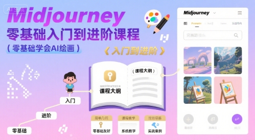 midjourney零基础入门到进阶课程，零基础学会AI绘画-贝贝云网创