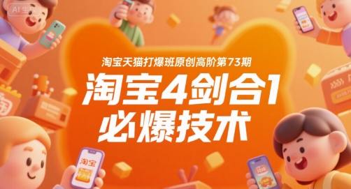 淘宝天猫打爆班原创高阶第73期，淘宝4剑合1必爆技术-贝贝云网创