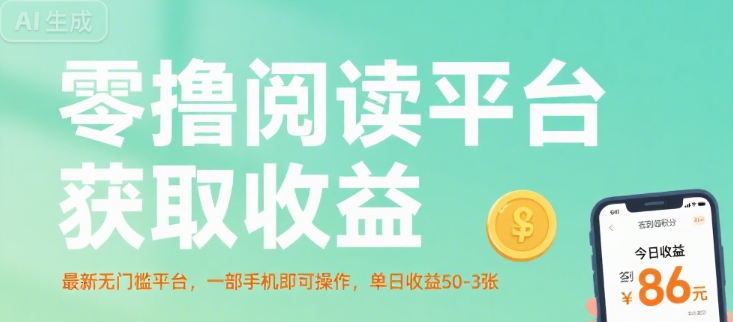 零撸阅读平台获取收益，最新无门槛平台，一部手机即可操作，单日收益50-3张【揭秘】-贝贝云网创