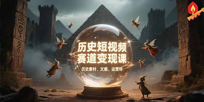 历史短视频赛道变现课，百集素材库应用，文案剪辑技巧，账号运营全案-贝贝云网创