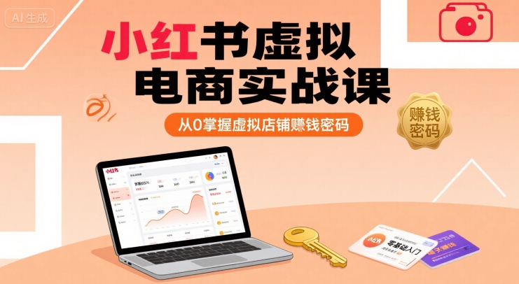 小红书虚拟电商实战课，从0掌握虚拟店铺賺钱密码-贝贝云网创