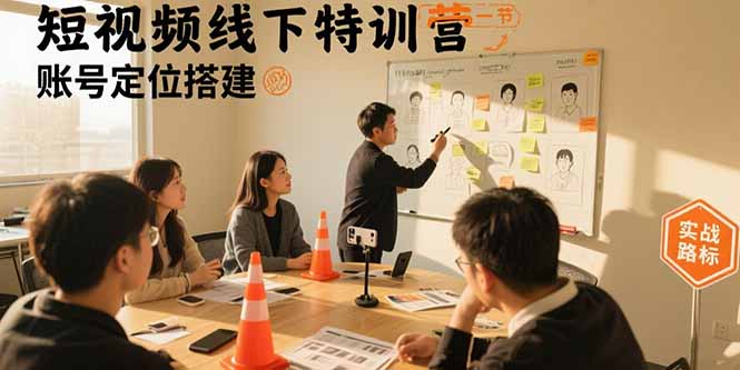 短视频线下特训营：账号定位搭建/口播号拍摄剪辑/直播间流量入口/变现实战-贝贝云网创