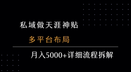 私域做天涯神贴 多平台布局 月入5k+详细流程拆解-贝贝云网创